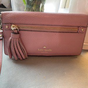 Kate Space Spencer Court Rae Leather Wallet Wristlet - Pink